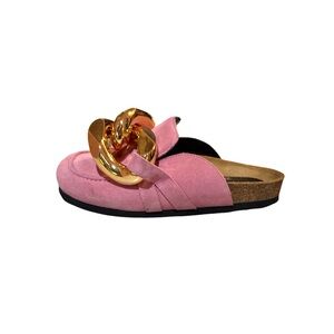 JW ANDERSON suede mules with Gold Chain Detail sz37 $369